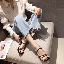 Load image into Gallery viewer, Colorful Women Sandals Slides Slippers Square Open Toe Slip On Thin Mid Heels Pumps Casual Narrow Band Open Toe Sandals Flip Flops Slip On Fashion Dress Heels Back High Heel Slide Slipper