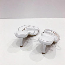 Load image into Gallery viewer, Colorful Women Sandals Slides Slippers Square Open Toe Slip On Thin Mid Heels Pumps Casual Narrow Band Open Toe Sandals Flip Flops Slip On Fashion Dress Heels Back High Heel Slide Slipper