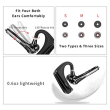Load image into Gallery viewer, Comfortable Bluetooth Earpiece Wireless Earphone Bluetooth 5.0 Handsfree Earpiece Noise Cancelling HiFi Headset With Dual HD Mic For All Smart Phones Ear Wireless Bluetooth Sport Lightweight Headphones With Case Standby Time For Business Workout Driving