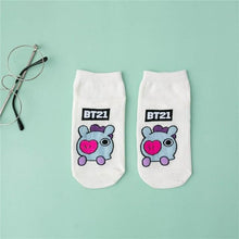 Load image into Gallery viewer, Comfortable Cotton White Cartoon Panda Heart Bear Pattern Socks Kawaii Cute Anime Style Invisible Ankle Socks Funny Boat Socks For Men And Women