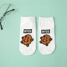 Load image into Gallery viewer, Comfortable Cotton White Cartoon Panda Heart Bear Pattern Socks Kawaii Cute Anime Style Invisible Ankle Socks Funny Boat Socks For Men And Women