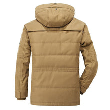 Load image into Gallery viewer, Comfortable Dark Blue Men's Casual Jacket Fashion Winter Male Thick Overcoat Stylish New Design Hooded Jacket Warm Winter Jacket For Men Soft Cotton Jackets Winter Snow Warm Jackets With Hood
