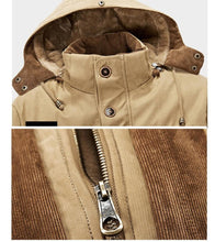 Load image into Gallery viewer, Comfortable Dark Blue Men's Casual Jacket Fashion Winter Male Thick Overcoat Stylish New Design Hooded Jacket Warm Winter Jacket For Men Soft Cotton Jackets Winter Snow Warm Jackets With Hood