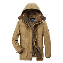 Load image into Gallery viewer, Comfortable Dark Blue Men's Casual Jacket Fashion Winter Male Thick Overcoat Stylish New Design Hooded Jacket Warm Winter Jacket For Men Soft Cotton Jackets Winter Snow Warm Jackets With Hood