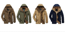 Load image into Gallery viewer, Comfortable Dark Blue Men's Casual Jacket Fashion Winter Male Thick Overcoat Stylish New Design Hooded Jacket Warm Winter Jacket For Men Soft Cotton Jackets Winter Snow Warm Jackets With Hood