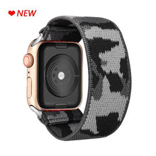 Load image into Gallery viewer, Comfortable Elastic Scrunchie Strap Band For Watch Women Bracelet Compatible With Watch Band 41mm 40mm 38mm Women Girls Adjustable Elastic Nylon Strap Solo Loop Replacement Lightweight Wristband For Watches