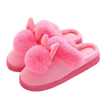 Load image into Gallery viewer, Comfortable Fashion Autumn Winter Cotton Slippers Rabbit Ear Home Indoor Slippers Winter Warm Shoes Womens Cute Plush Slippers Warm Indoor Slippers For Women Fleece Plush Bedroom Winter Boots