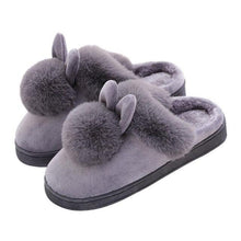 Load image into Gallery viewer, Comfortable Fashion Autumn Winter Cotton Slippers Rabbit Ear Home Indoor Slippers Winter Warm Shoes Womens Cute Plush Slippers Warm Indoor Slippers For Women Fleece Plush Bedroom Winter Boots