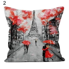 Load image into Gallery viewer, Comfortable Pillowcase Eiffel Tower Romantic Couple Pillowcase Valentine's Day Throw Pillow Covers Couple Romantic Kissing Under Eiffel Tower And Big Ben Decorative Pillow Case Cushion Cover Decorative Pillowcase