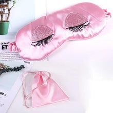 Load image into Gallery viewer, Comfortable Pink Silk Elegant Sleeping Mask Long Eyelash Sleeping Eye Mask Soft Sleeping Mask With Elastic Strap Breathable Lightweight Blindfold For Women Eye Cover Eyeshade With Luxury Bag