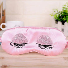 Load image into Gallery viewer, Comfortable Pink Silk Elegant Sleeping Mask Long Eyelash Sleeping Eye Mask Soft Sleeping Mask With Elastic Strap Breathable Lightweight Blindfold For Women Eye Cover Eyeshade With Luxury Bag