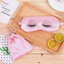 Load image into Gallery viewer, Comfortable Pink Silk Elegant Sleeping Mask Long Eyelash Sleeping Eye Mask Soft Sleeping Mask With Elastic Strap Breathable Lightweight Blindfold For Women Eye Cover Eyeshade With Luxury Bag