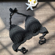 Load image into Gallery viewer, Comfortable Summer Beach Beachwear Bikini Bra Breathable Bikini Swimsuit Women Beach Crochet Crop Summer Halter Tank Top Beach Knit Casual New Fashion Halter Knitted Bra