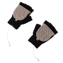 Load image into Gallery viewer, Comfortable Warm USB Heating Winter Gloves Hand Warmers Fingerless Mittens Hand Laptop Half Electric Heating Gloves Soft Hands Warmer