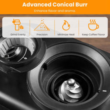 Load image into Gallery viewer, Conical Bur Coffee Bean Electric Grinder with 25 Grind Settings