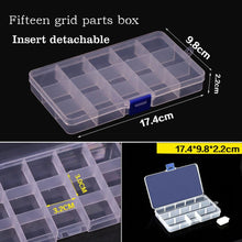 Load image into Gallery viewer, Container Plastic Box Practical Adjustable Compartment Jewelry Earring Bead Screw Holder Case Display Case storage Box Plastic Jewelry Box for Earrings Rings Necklaces Storage Box