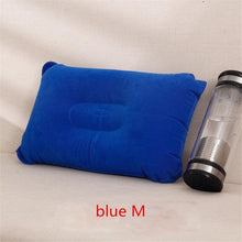 Load image into Gallery viewer, Convenient Ultralight Inflatable PVC Nylon Air Pillow Sleep Cushion Travel Bedroom Hiking Beach Car Plane Head Rest Support Inflatable Camping Travel Pillows Ultralight Inflatable Pillow Small Squared Flocked Fabric Air Pillow for Hiking Camping Traveling