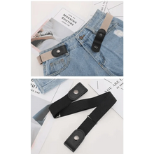 Load image into Gallery viewer, Cool Buckle-Free Stretch Elastic Waist Belt Unisex Style No Buckle Fashion Waistbands For Men And Women Simple Black Stretch Belt Invisible Elastic Belt For Jeans Pants Dresses