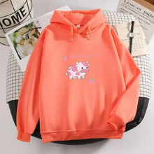 Load image into Gallery viewer, Cool Cow Print Hoodie Strawberry Casual Pullover Oversized Sweatshirt Pullover Sweatshirts for Women Cute Strawberry Cow Print Hoodie Casual Top Aesthetic Clothes For Women Funny Hoodies