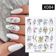 Load image into Gallery viewer, Cool Geometrics Pattern Water Decals Stickers Flower Leaves Slider For Nails Spring Summer Nail Art Decoration Tattoos Women Nail Art Stickers Water Transfer Decals Design Nail Art Supplies Manicure Acrylic Nail Foil Stencils Decorations