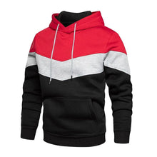 Load image into Gallery viewer, Cool Men's Patchwork Hooded Sweatshirt Hoodies Sport Clothing Casual Loose Fleece Warm Streetwear Modern Male Fashion Autumn Winter Outwear Long Sleeve Pleated Comfy Round Neck Mens Sweatshirts Workout Sport Casual Hoodie