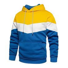 Load image into Gallery viewer, Cool Men's Patchwork Hooded Sweatshirt Hoodies Sport Clothing Casual Loose Fleece Warm Streetwear Modern Male Fashion Autumn Winter Outwear Long Sleeve Pleated Comfy Round Neck Mens Sweatshirts Workout Sport Casual Hoodie