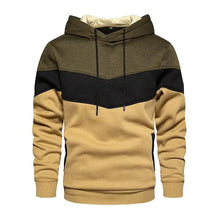 Load image into Gallery viewer, Cool Men's Patchwork Hooded Sweatshirt Hoodies Sport Clothing Casual Loose Fleece Warm Streetwear Modern Male Fashion Autumn Winter Outwear Long Sleeve Pleated Comfy Round Neck Mens Sweatshirts Workout Sport Casual Hoodie