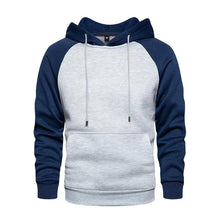 Load image into Gallery viewer, Cool Men's Patchwork Hooded Sweatshirt Hoodies Sport Clothing Casual Loose Fleece Warm Streetwear Modern Male Fashion Autumn Winter Outwear Long Sleeve Pleated Comfy Round Neck Mens Sweatshirts Workout Sport Casual Hoodie