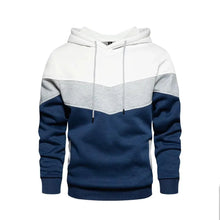 Load image into Gallery viewer, Cool Men's Patchwork Hooded Sweatshirt Hoodies Sport Clothing Casual Loose Fleece Warm Streetwear Modern Male Fashion Autumn Winter Outwear Long Sleeve Pleated Comfy Round Neck Mens Sweatshirts Workout Sport Casual Hoodie
