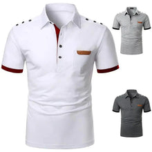 Load image into Gallery viewer, Cool Polo Men Shirt Nice Short Sleeve Polo Shirt Contrast More Color Polo New Clothing Summer Streetwear Casual Fashion Men Tops Men's Golf Polo Shirt Short Sleeve Tactical Polo Shirts Slim Fit Casual Tennis T-Shirt