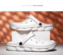 Load image into Gallery viewer, Cool Slippers Summer Hole Shoes Rubber Clogs Men Garden Shoes Gray Beach Flat Summer Beach Sandals Adjustable Slide Garden Shoes Lightweight Nonslip Clogs