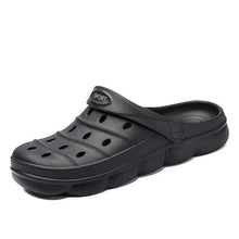 Load image into Gallery viewer, Cool Slippers Summer Hole Shoes Rubber Clogs Men Garden Shoes Gray Beach Flat Summer Beach Sandals Adjustable Slide Garden Shoes Lightweight Nonslip Clogs