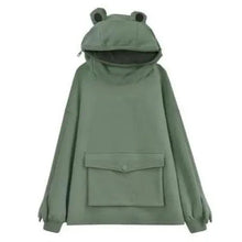 Load image into Gallery viewer, Cool Women Hoodie Perfect Sleeping Frog Pullover Winter Sense Hooded Modern Casual Sweatshirts Cute Funny Style Comfortable Frog Pullover Hoodie For Women