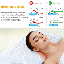 Load image into Gallery viewer, Cooling Memory Foam Pillow Ventilated with Cooling Gel Infused Memory Foam
