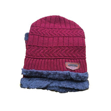 Load image into Gallery viewer, Coral Fleece Scarf Winter Hat Soft Men Beanie Warm Hat Knit Letter Double Layer Cap Gorgas Bonnet Knitted Hat Set Outdoor Sport Warm Beanies Hat For Men Knitted Hats Bandana Hiking Camping Kid Neck Warmer Cap