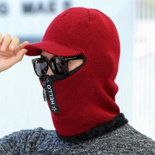 Load image into Gallery viewer, Coral Fleece Winter Women Knitted Hats Add Fur Warm Winter Hats For Women With Zipper Keep Face Warmer Balaclava Pompoms Cap Balaclava Gorgas Bonnet Knitted Hat Windproof Ski Mask Cold Weather Face Mask Motorcycle Balaclava Hood Warmer Winter Sports Cap