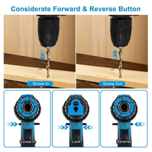 Load image into Gallery viewer, Cordless Drill Set with 2 Pieces 8V Batteries and Charger 2 Variable Speed 3/8In Keyless Chuck