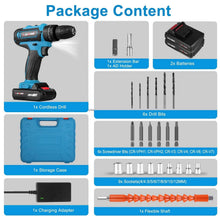 Load image into Gallery viewer, Cordless Drill Set with 2 Pieces 8V Batteries and Charger 2 Variable Speed 3/8In Keyless Chuck
