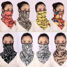 Load image into Gallery viewer, Cotton Women Mask Scarf Face Mascarillas Wraps Floral Print Lady Warm Neck Scarves Foulard Bandana Reusable Outdoor Riding Masks Scarf Neck Gaiter Headwear Headband Head Wrap Scarf Mask Neck Ear Warmers Headbands Perfect Bandana