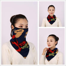 Load image into Gallery viewer, Cotton Women Mask Scarf Face Mascarillas Wraps Floral Print Lady Warm Neck Scarves Foulard Bandana Reusable Outdoor Riding Masks Scarf Neck Gaiter Headwear Headband Head Wrap Scarf Mask Neck Ear Warmers Headbands Perfect Bandana