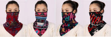 Load image into Gallery viewer, Cotton Women Mask Scarf Face Mascarillas Wraps Floral Print Lady Warm Neck Scarves Foulard Bandana Reusable Outdoor Riding Masks Scarf Neck Gaiter Headwear Headband Head Wrap Scarf Mask Neck Ear Warmers Headbands Perfect Bandana