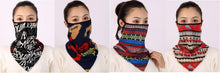 Load image into Gallery viewer, Cotton Women Mask Scarf Face Mascarillas Wraps Floral Print Lady Warm Neck Scarves Foulard Bandana Reusable Outdoor Riding Masks Scarf Neck Gaiter Headwear Headband Head Wrap Scarf Mask Neck Ear Warmers Headbands Perfect Bandana