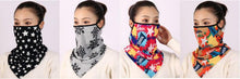 Load image into Gallery viewer, Cotton Women Mask Scarf Face Mascarillas Wraps Floral Print Lady Warm Neck Scarves Foulard Bandana Reusable Outdoor Riding Masks Scarf Neck Gaiter Headwear Headband Head Wrap Scarf Mask Neck Ear Warmers Headbands Perfect Bandana