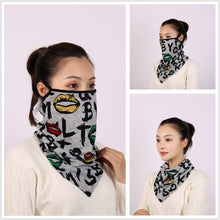 Load image into Gallery viewer, Cotton Women Mask Scarf Face Mascarillas Wraps Floral Print Lady Warm Neck Scarves Foulard Bandana Reusable Outdoor Riding Masks Scarf Neck Gaiter Headwear Headband Head Wrap Scarf Mask Neck Ear Warmers Headbands Perfect Bandana