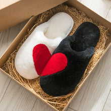 Load image into Gallery viewer, Couple Warm Black Slippers Fashion Women's Winter Home Indoor Anti-Skid Wear-resistant Cotton Slippers Slip On Fuzzy House Slippers Memory Foam Slippers Scuff Outdoor Indoor Warm Plush Bedroom Shoes