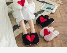 Load image into Gallery viewer, Couple Warm Black Slippers Fashion Women's Winter Home Indoor Anti-Skid Wear-resistant Cotton Slippers Slip On Fuzzy House Slippers Memory Foam Slippers Scuff Outdoor Indoor Warm Plush Bedroom Shoes