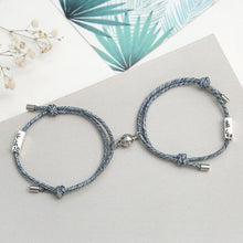 Load image into Gallery viewer, Couples Bracelets Best Friend Attract Women Men Bracelet Red Blue Rope Weaving Magnet Attract Long-Distance Couples Bracelet Mutual Attraction Matching Braided Rope Bracelet Promise Friendship Bracelet Gifts For Boyfriend Girlfriend