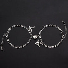 Load image into Gallery viewer, Couples Heart Shaped Magnet Attraction Bracelet Stainless Steel Angel Wing Lock Chain Heart Shape Magnet Charm Matching Magnetic Link Chain Bracelet For Women Men Gift For Valentines Day
