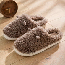 Load image into Gallery viewer, Couples Home Slippers Warm Cute Womans Mens Slipper Winter Shoes New Fashion Casual Fur Plush Slides Winter Slippers For Women House Slippers Fluffy Soft Comfy Fuzzy Slippers Faux Fur Plush Anti-Skid Slippers