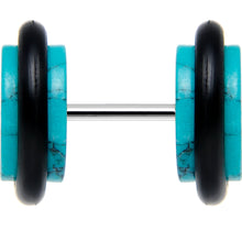 Load image into Gallery viewer, Aqua Faux Marble Cheater Plug Set